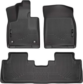 img 4 attached to 🚗 Husky Liners - 99651 Weatherbeater Front & 2nd Seat Floor Mats Black for 2016-19 Lexus RX350/RX450h