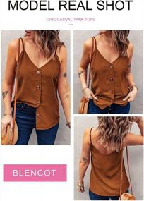 img 1 attached to Women'S V Neck Sleeveless Blouse Button Down Tank Top Loose Casual Strappy Shirt