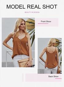 img 3 attached to Women'S V Neck Sleeveless Blouse Button Down Tank Top Loose Casual Strappy Shirt
