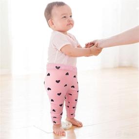 img 2 attached to 👖 U·nikaka 5-Pack Heart Print Pants with Fleece Leggings for Toddler and Baby Girls - Grey, White, Blue, Orange, and Pink