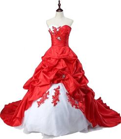 img 3 attached to 👰 Sweetheart Black and White Wedding Dresses for Women - Babygirls Clothing