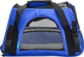img 3 attached to 🐾 Airline Approved Soft-Sided Pet Carrier with Fleece Bolster Bed - Ideal for Small to Medium Cats and Dogs - Carry Your Pet On-Board Safely and Comfortably