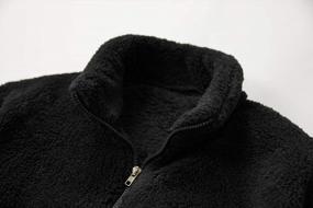 img 1 attached to Winter Sherpa Outwear Cardigan Coat For Men - Fuzzy Plush Fleece, Zip Up, Stand Collar, Casual Fluffy Jacket By Gafeng