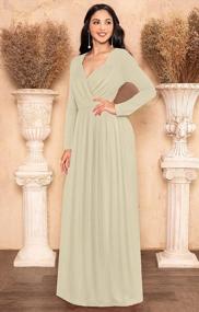 img 1 attached to Elegant Women'S Empire Cocktail Maxi Dress With Versatile Long Sleeves For Evening Events - KOH KOH