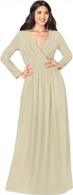 img 4 attached to Elegant Women'S Empire Cocktail Maxi Dress With Versatile Long Sleeves For Evening Events - KOH KOH