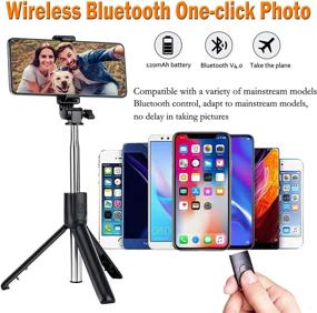 img 3 attached to 📸 Portable and Lightweight Selfie Stick with Wireless Remote Tripod Stand for iPhone 13/13 Pro/12/11/11 Pro/XS Max/XS/XR/X/8/7/Android Samsung Smartphone - Extendable and Compatible!