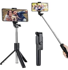 img 4 attached to 📸 Portable and Lightweight Selfie Stick with Wireless Remote Tripod Stand for iPhone 13/13 Pro/12/11/11 Pro/XS Max/XS/XR/X/8/7/Android Samsung Smartphone - Extendable and Compatible!