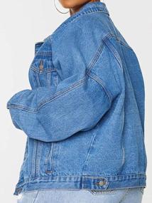 img 3 attached to Women'S Plus Size Jean Jacket Trucker Denim Jacket
