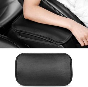 img 4 attached to 🚗 RAYIOU Center Console Cover Leather Pad - Waterproof Car Armrest Protection Pad for Car/SUVs/Truck - Black