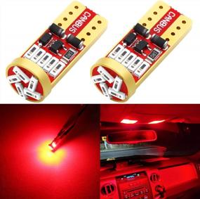 img 4 attached to Phinlion 194 Red Super Bright Wedge 168 2825 175 T10 15-SMD 4014 Chipsets LED Replacement Bulbs For Car Side Marker Dome Map Reading Courtesy Tail License Plate Lights (194 LED)