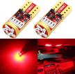 phinlion 194 red super bright wedge 168 2825 175 t10 15-smd 4014 chipsets led replacement bulbs for car side marker dome map reading courtesy tail license plate lights (194 led) logo