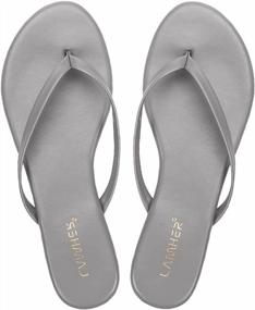 img 4 attached to 👣 LAMHER Women’s Flat Thong Flip Flops: Trendy Thin Strap Slip-On Sandals for Stylish Beach Casual Look