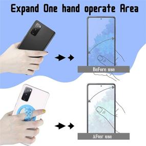 img 2 attached to 📱 Elastic Silicone Phone Grip with Magnetic Mount Attachment - Ultra-Thin Cell Phone Holder for Hand - 2pcs Magnetic Phone Strap (Blue+Gray)