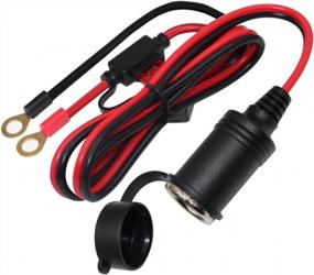 img 4 attached to KUNCAN Car Female Cigarette Lighter To O Ring Terminal Extension Cable - 12V-24V 15A 3FT Harness