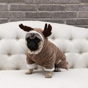 img 2 attached to Cute Pet Dog Christmas Elk Costume: RC GearPro Puppy Hoodie Coat for Dogs and Cats