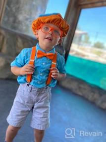 img 5 attached to 🧒 WELROG Комплект оранжевых подтяжек с галстуком для мальчиков и девочек - регулируемые подтяжки с бабочкой для детей и взрослых: модный аксессуар для всех возрастов.