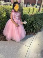 img 1 attached to Elegant Sequin Tutu Flower Girl Dress with One-Shoulder Design for Weddings and Pageants review by Alex Tilden