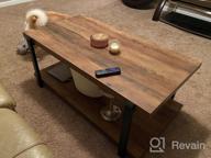 img 1 attached to Rustic Oak Wood And Metal Industrial Coffee Table With Shelf For Living Room By FOLUBAN - Perfect Cocktail Table For Modern Homes review by Jeff Bremmer