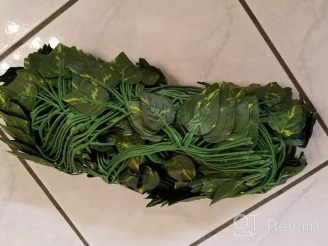 img 1 attached to Artificial Hanging Vines, 12 Pack 84 Feet Fake Green Leaf Garlands Home Office Garden Outdoor Wall Greenery Cover Jungle Party Decoration review by Steven Emberling