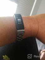 img 1 attached to Stainless Steel Metal Replacement Band Strap Compatible With Fitbit Inspire HR/Fitbit Inspire 2 Fitness Tracker (Black) review by Peter Caw