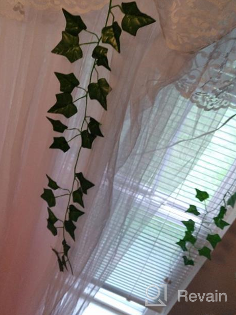 img 1 attached to Artificial Ivy Leaf Plant Garland - 12 Strands, 91 Feet - Perfect For Home, Kitchen, Garden, Office, Wedding, And Wall Decor review by Gaurav Ansong