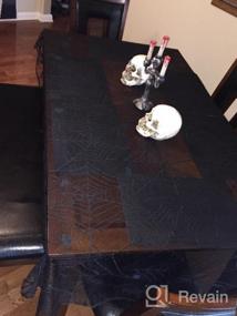 img 6 attached to Круглая черная кружевная паутина на скатерти с ковриком-идеально подходит для Хэллоуина, Пасхи и декора мантии (70 дюймов)