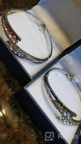 img 7 attached to White Gold Plated Love Encounter Bangle Bracelets: Adjustable Hinged Jewelry From Menton Ezil