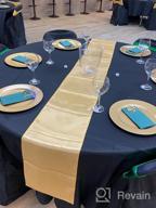 img 1 attached to Set Of 5 Light Gold Satin Table Runners, 12X108 Inches, Perfect For Wedding, Reception, Party, Ceremony, Birthday, And Banquet Decoration - B-COOL review by Greg Floyd