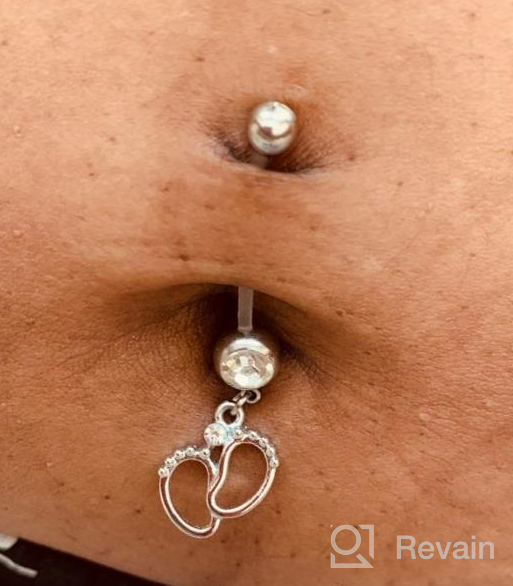 img 1 attached to 38Mm QWALIT 14G Pregnancy Belly Button Rings Maternity Navel Piercing Bar Retainer For Women Girls Dangle Flexible Bioplast Clear 32Mm 36Mm review by Alice Johnson