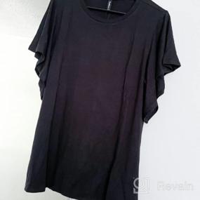 img 7 attached to Women'S Short Ruffle Sleeve Blouse: PrinStory'S Casual Round Neck Shirt For Summer Tops