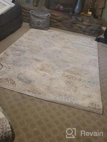 img 6 attached to Ivory And Navy Blue Bohemian Damask Rug For A Transitional Home Decor - 3'3"X5'2