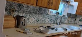 img 5 attached to Forest Green Mediterranean Tile Peel And Stick Wallpaper By RoomMates RMK11281WP