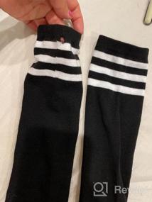 img 8 attached to 🧦 Яркие коленные футбольные носки для мальчиков и девочек - идеальные трубчатые носки с полосками для малышей и младенцев