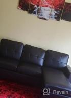img 1 attached to Brown Faux Leather L-Shaped Convertible Sectional Sofa Couch For Small Apartments By HONBAY review by Tony Cole