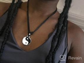 img 6 attached to Стильный подвеска BlueRica Yin Yang с регулируемым 🕉️ черным шнуром: идеальное ожерелье для сбалансированного модного выражения