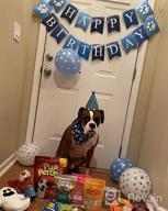 img 1 attached to Celebrate Your Pup'S Big Day With TCBOYING'S 11-Piece Dog Birthday Set – Blue Bandana, Hat, Scarf, Flags, Balloons & More! review by David Norwood