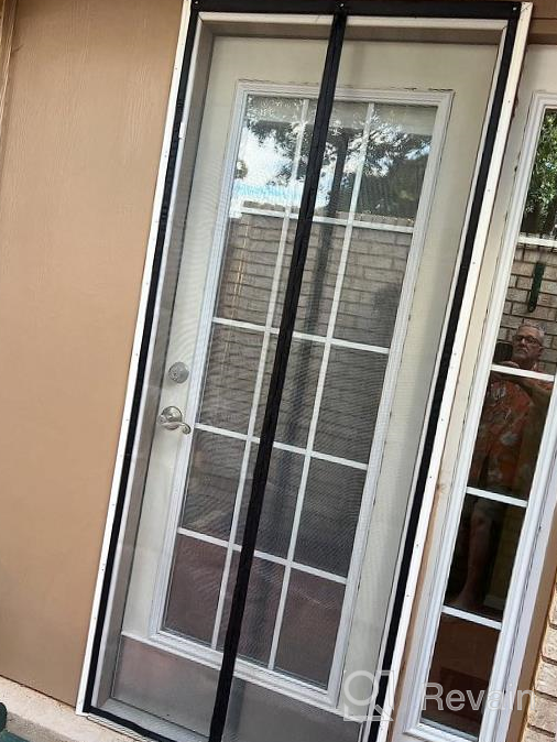 img 1 attached to Premium Magnetic Screen Door With Heavy Duty Fiberglass Mesh - Fits Door Size 32×82 For Sliding, Front And Garage Doors - With Strong Magnet Closure - Screen Size 34" X 83 review by Tim Bunker