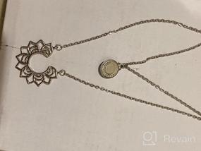 img 5 attached to Boho Chic: Moon And Map Layered Necklaces For Women And Girls By Edary
