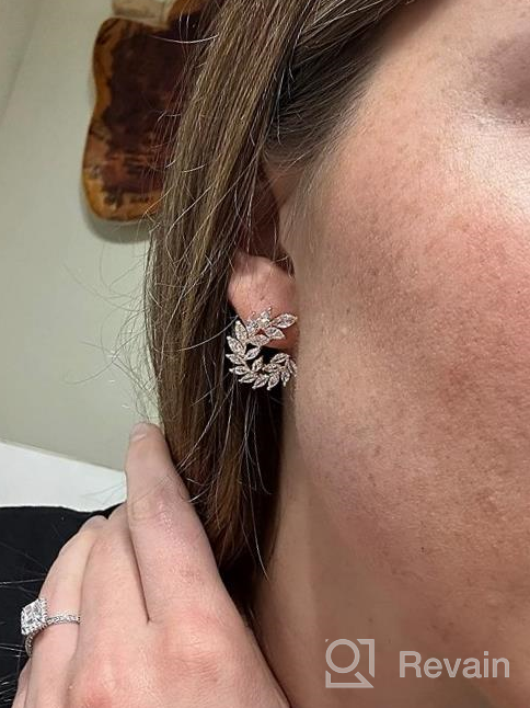 img 1 attached to 💎 CZ Cluster Earrings: Stunning Marquis-Cut Cubic Zirconia Bridal Studs for Wedding, Banquets, and Fashion Accessories review by Kristen Jain