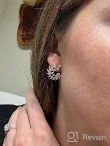 img 5 attached to 💎 CZ Cluster Earrings: Stunning Marquis-Cut Cubic Zirconia Bridal Studs for Wedding, Banquets, and Fashion Accessories