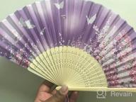 img 1 attached to Stay Cool And Stylish: OMyTea Folding Hand Fans For Women - Perfect For Any Occasion review by John Reese