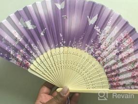 img 8 attached to Stay Cool And Stylish: OMyTea Folding Hand Fans For Women - Perfect For Any Occasion