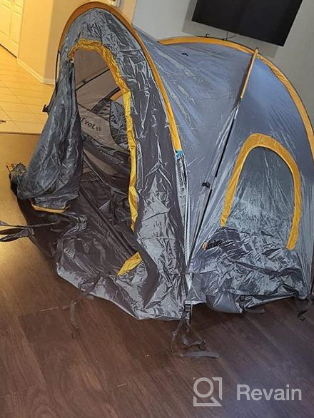 img 1 attached to 🚚 JoyTutus Orange Pickup Truck Tent: Waterproof, Double Layer, Portable for 2 People – Ideal Camping Companion, 5.5'-6' Bed review by Simo Whisperer