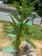 img 1 attached to Real Touch Artificial Palm Tree With UV Protection - 6.3 Feet Tall, Standable Triple Trunk Design, Superb Quality - Perfect For Your Home Or Office Decor, In Beautiful Green AMERIQUE review by Ashley Chaney