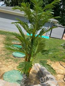 img 8 attached to Real Touch Artificial Palm Tree With UV Protection - 6.3 Feet Tall, Standable Triple Trunk Design, Superb Quality - Perfect For Your Home Or Office Decor, In Beautiful Green AMERIQUE