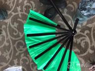 img 1 attached to Chinese/Japanese Folding Nylon-Cloth Hand Fan - Amajiji Large Women'S Gift Craft Dance Fan review by David Norwood
