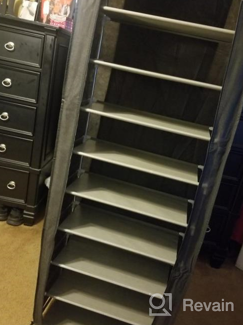 img 1 attached to Keep Your Shoes Organized And Dust-Free With UDEAR'S 9-Tier Shoe Rack In Grey review by Seth Shea