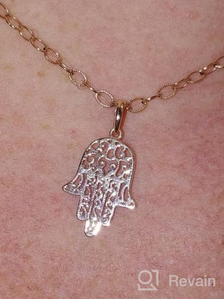 img 1 attached to Rose Gold Filigree Hamsa Hand of Fatima Charm Pendant in 14k review by Chris Nonamaker