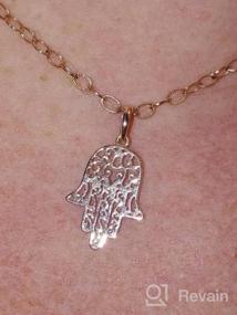 img 3 attached to Rose Gold Filigree Hamsa Hand of Fatima Charm Pendant in 14k