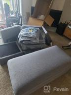 img 1 attached to Modern Reversible Sectional Sofa With Chaise And Ottoman In Bluish Grey Linen Fabric - Perfect For Apartments And Small Spaces From HONBAY review by Kevin Jacobson